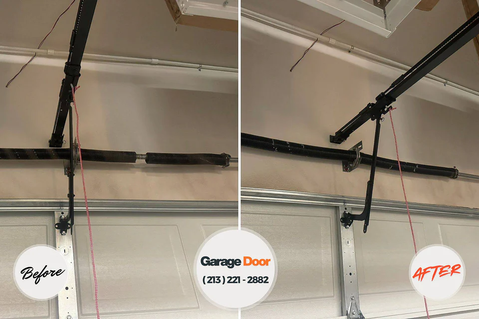 Before and after: garage door repair Whittingham, NJ